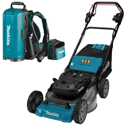Акумуляторна самохідна газонокосарка Makita LM001CZ + портативний рюкзак для акумуляторів PDC01