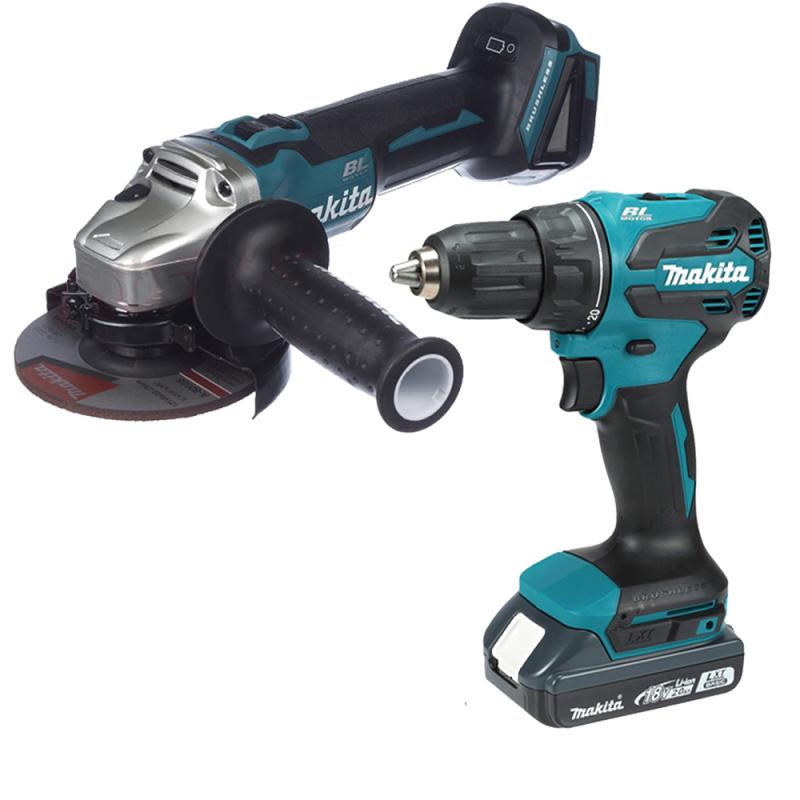 Набір інструменту Makita LXT 18V DGA504Z + DDF490WV (кутова шліфмашина + дриль-шурупокрут)