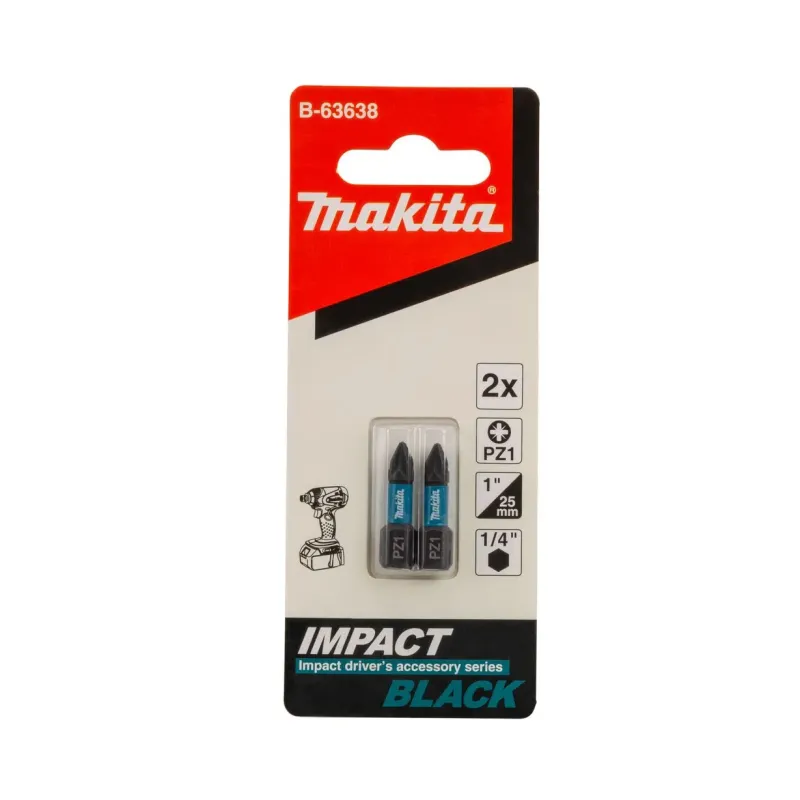 Біта PZ1 25 мм Impact Black 2 шт.