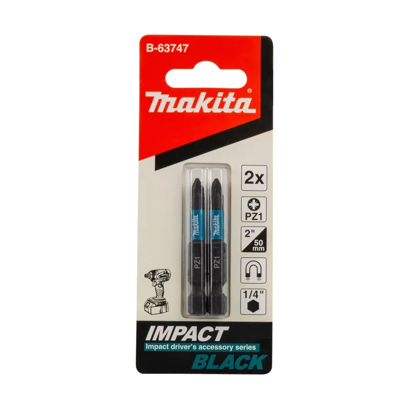 Біта PZ1 50 мм Impact Black 2 шт.
