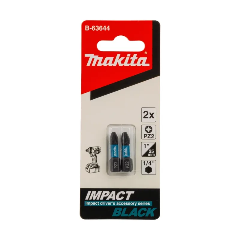 Біта PZ2 25 мм Impact Black 2 шт.
