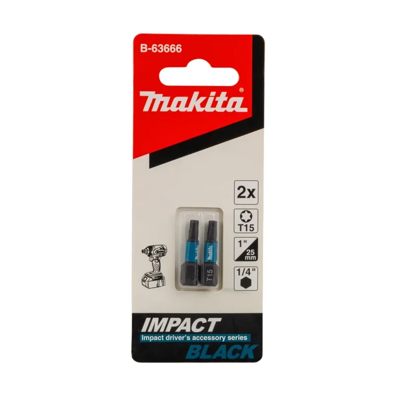 Біта T15 25 мм Impact Black 2 шт.