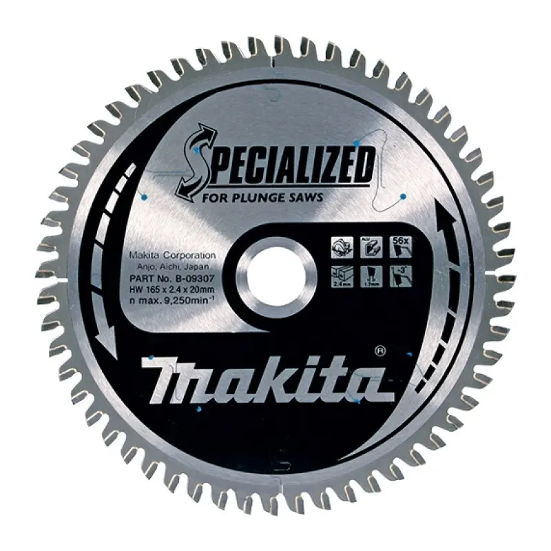 Диск пиляльний по алюмінію для заглибних пил SPECIALIZED 165x20 мм 56T