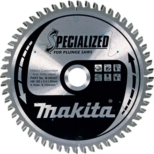 Диск пиляльний по алюмінію для заглибних пил SPECIALIZED 165x20 мм 56T