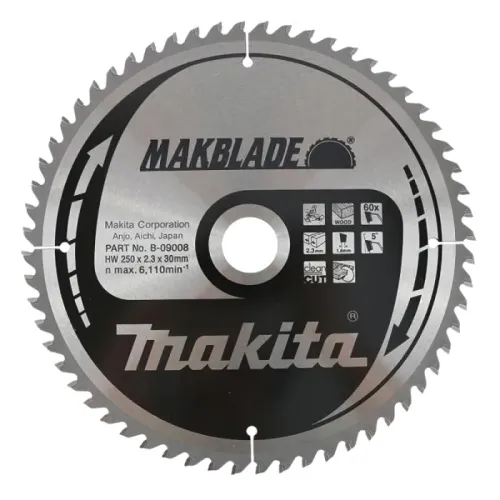 Диск пиляльний по деревині MAKBlade 250x30 60T