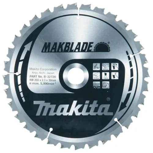 Диск пиляльний по деревині MAKBlade 255x30 32T