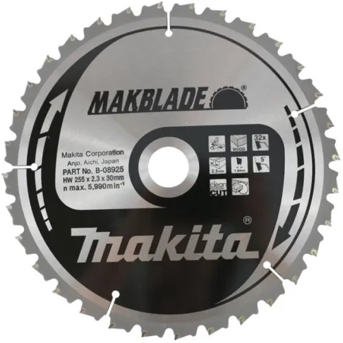 Диск пиляльний по деревині MAKBlade 255x30 32T
