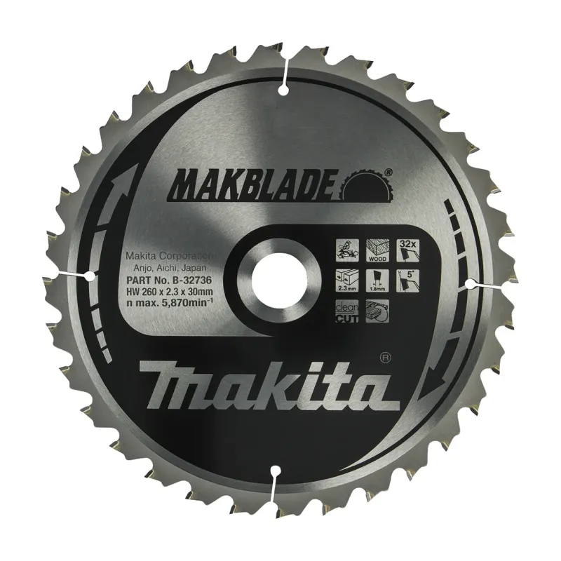 Диск пиляльний по деревині MAKBlade 260x30 32T