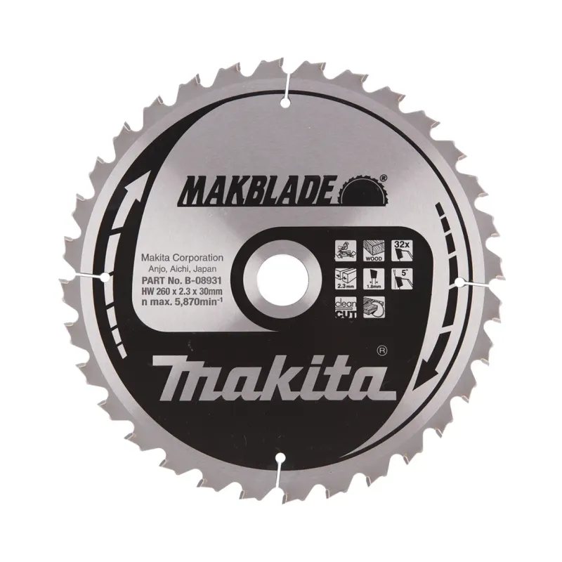 Диск пиляльний по деревині MAKBlade 260x30 32T