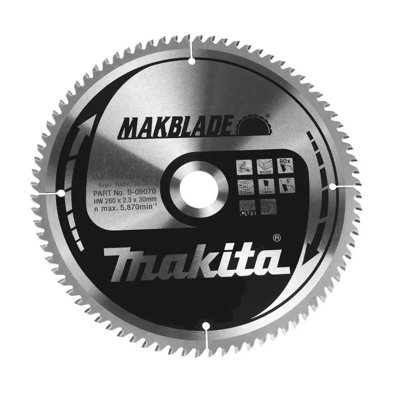 Диск пиляльний по деревині MAKBlade 260x30 80T