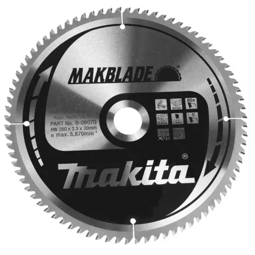 Диск пиляльний по деревині MAKBlade 260x30 80T