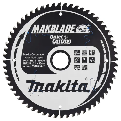 Диск пиляльний по деревині MAKBlade Plus 216x30 60T