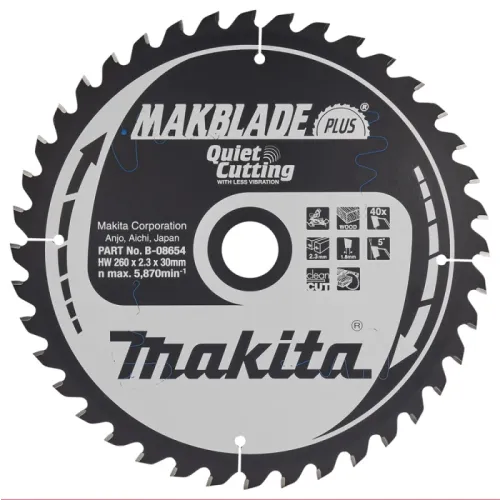 Диск пиляльний по деревині MAKBlade Plus 260x30 40T