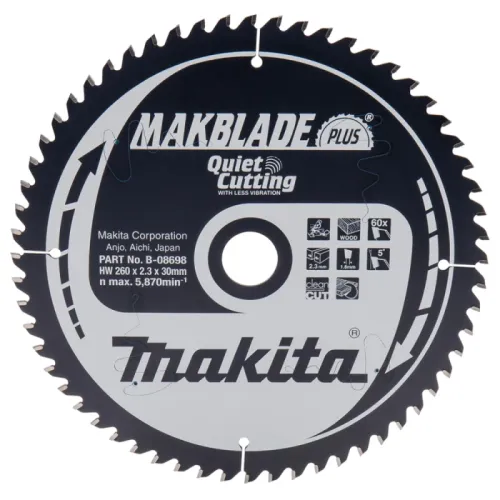 Диск пиляльний по деревині MAKBlade Plus 260x30 60T