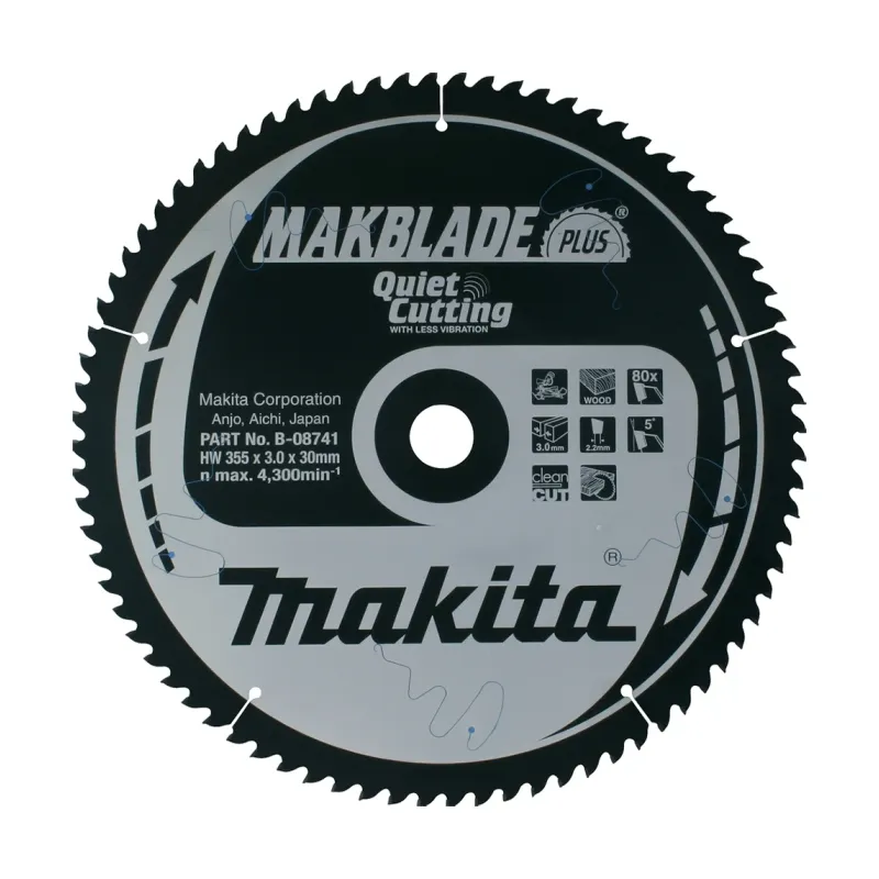 Диск пиляльний по деревині MAKBlade Plus 355x30 80T