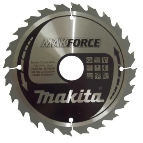 Диск пиляльний по деревині MAKForce 165x30 мм 24Т