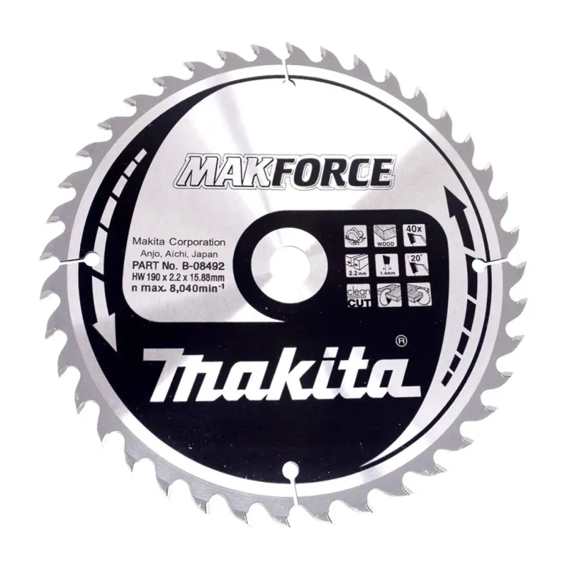 Диск пиляльний по деревині MAKForce 190x15,88 мм 40Т