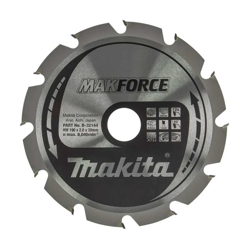 Диск пиляльний по деревині MAKForce 190x30 мм 12T