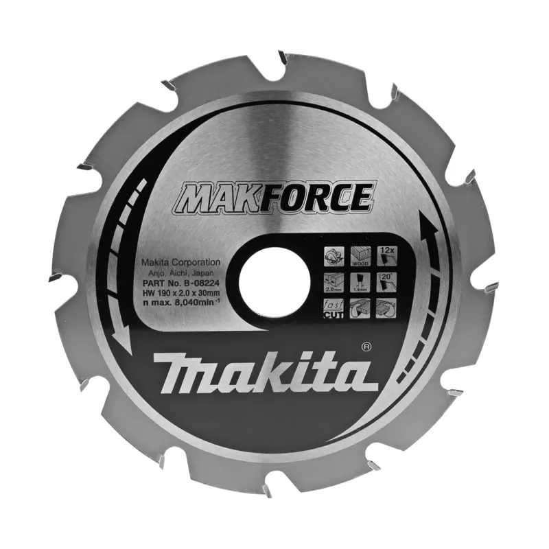 Диск пиляльний по деревині MAKForce 190x30 мм 12Т