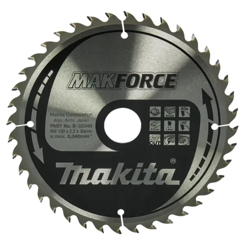 Диск пиляльний по деревині MAKForce 190x30 мм 40Т