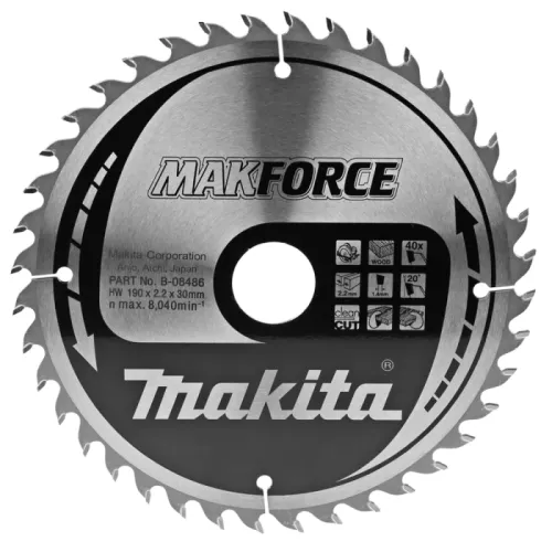 Диск пиляльний по деревині MAKForce 190x30 мм 40Т