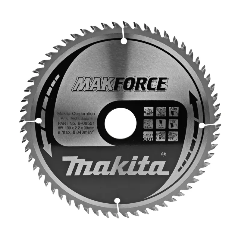 Диск пиляльний по деревині MAKForce 190x30 мм 60Т