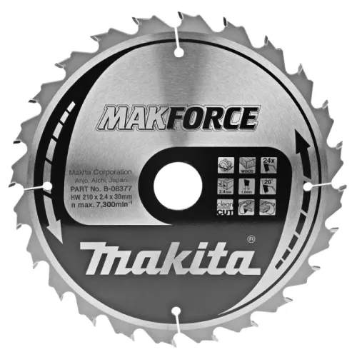 Диск пиляльний по деревині MAKForce 210x30 мм 24Т