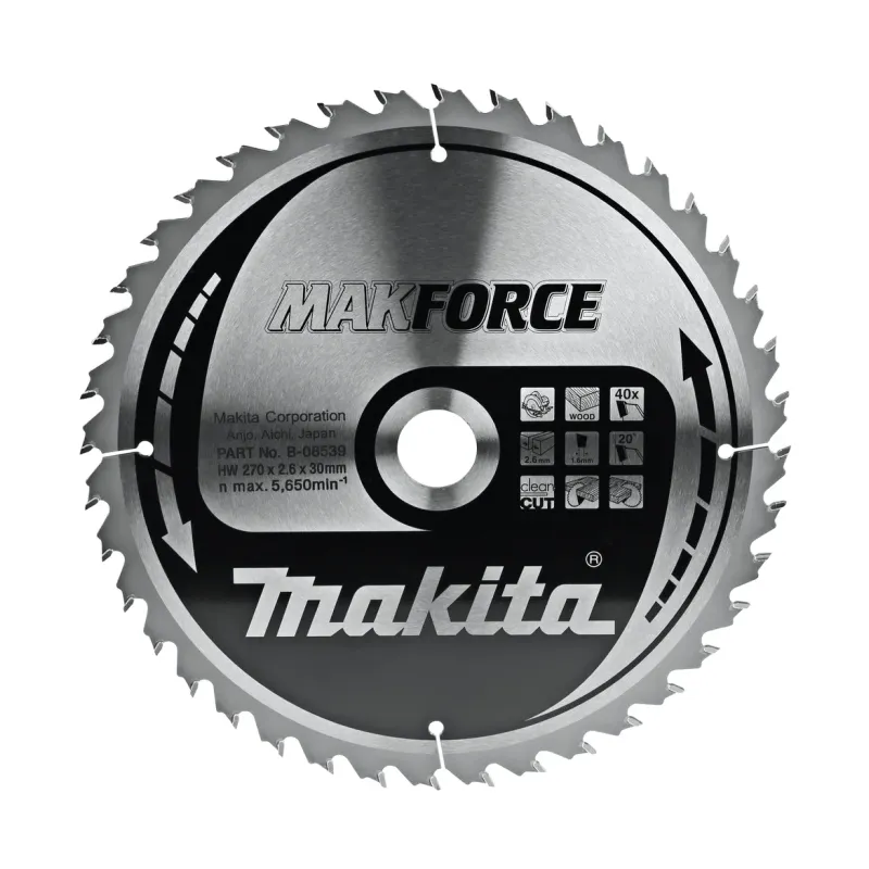 Диск пиляльний по деревині MAKForce 270x30 мм 40Т