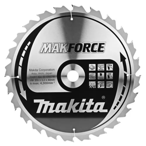 Диск пиляльний по деревині MAKForce 355x30 мм 24Т
