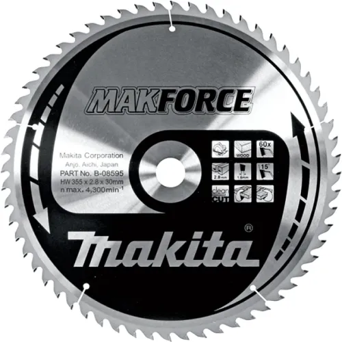 Диск пиляльний по деревині MAKForce 355x30 мм 60Т