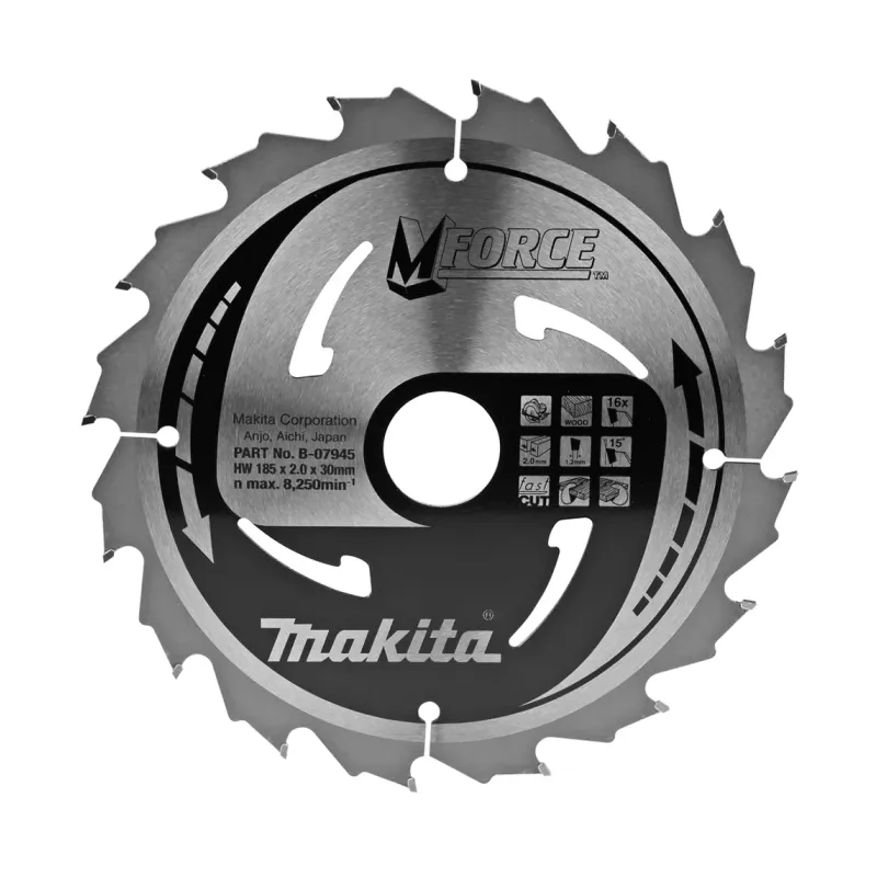 Диск пиляльний по деревині MForce 185x30 мм 16Т
