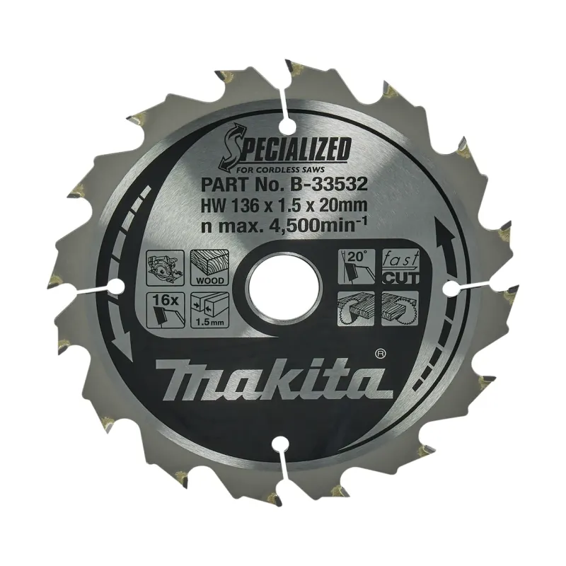 Диск пиляльний по деревині для акум. пил SPECIALIZED 136x20 мм 16T