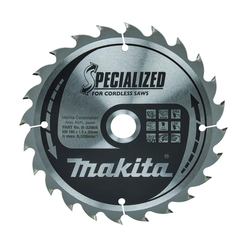 Диск пиляльний по деревині для акум. пил SPECIALIZED 165x20 мм 24T