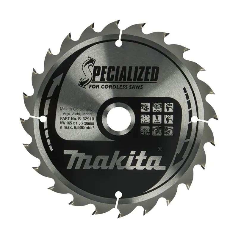Диск пиляльний по деревині для акум. пил Specialized 165x20 мм 24T