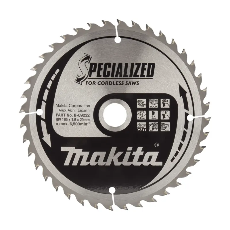Диск пиляльний по деревині для акум. пил SPECIALIZED 165x20 мм 40T