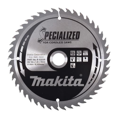 Диск пиляльний по деревині для акум. пил SPECIALIZED 165x20 мм 44T