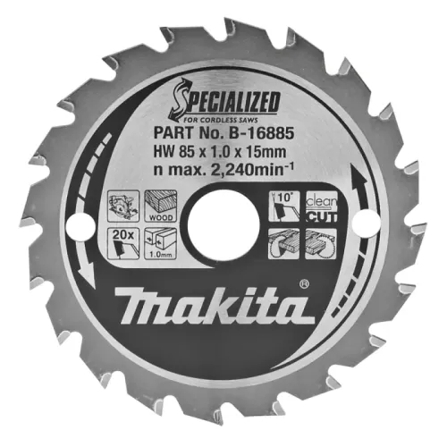 Диск пиляльний по деревині для акум. пил SPECIALIZED 85x15 мм 20T