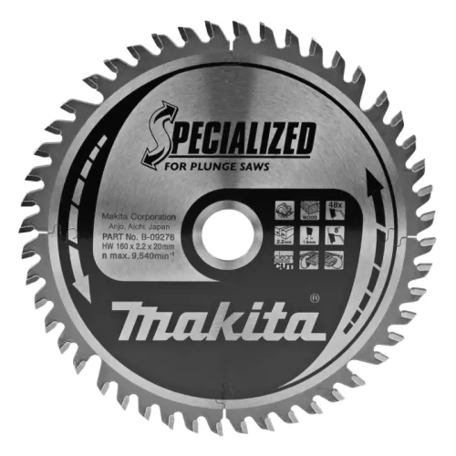 Диск пиляльний по деревині для заглибних пил SPECIALIZED 160x20 мм 48T
