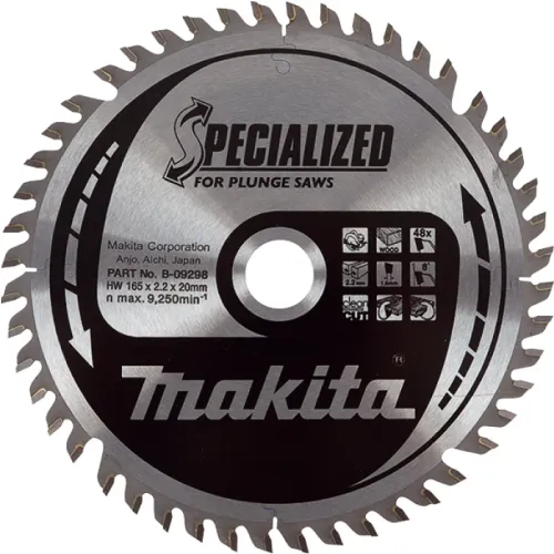 Диск пиляльний по деревині для заглибних пил SPECIALIZED 165x20 мм 48T