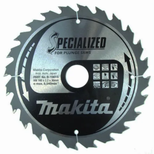 Диск пиляльний по деревині для заглибних пил SPECIALIZED 190x30 мм 24T