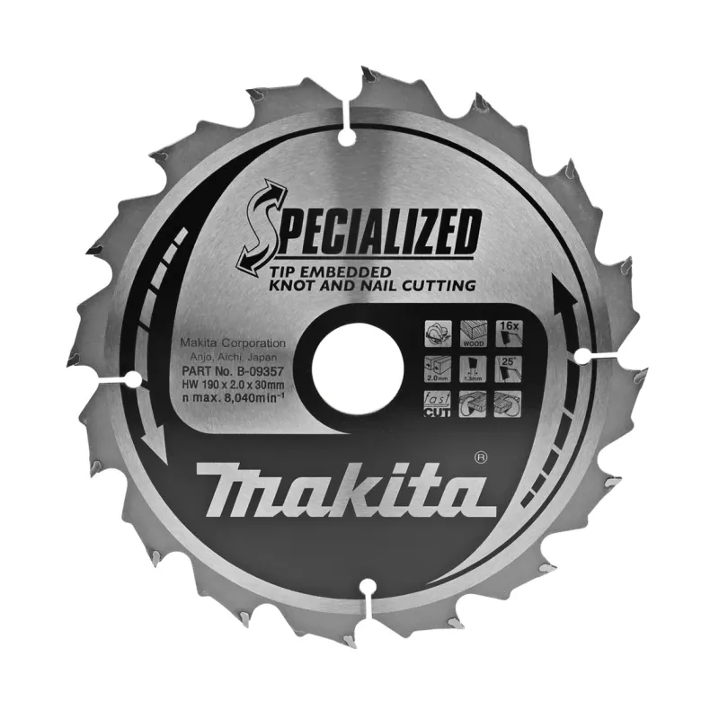 Диск пиляльний по деревині з цвяхами SPECIALIZED 190x30 мм 16T