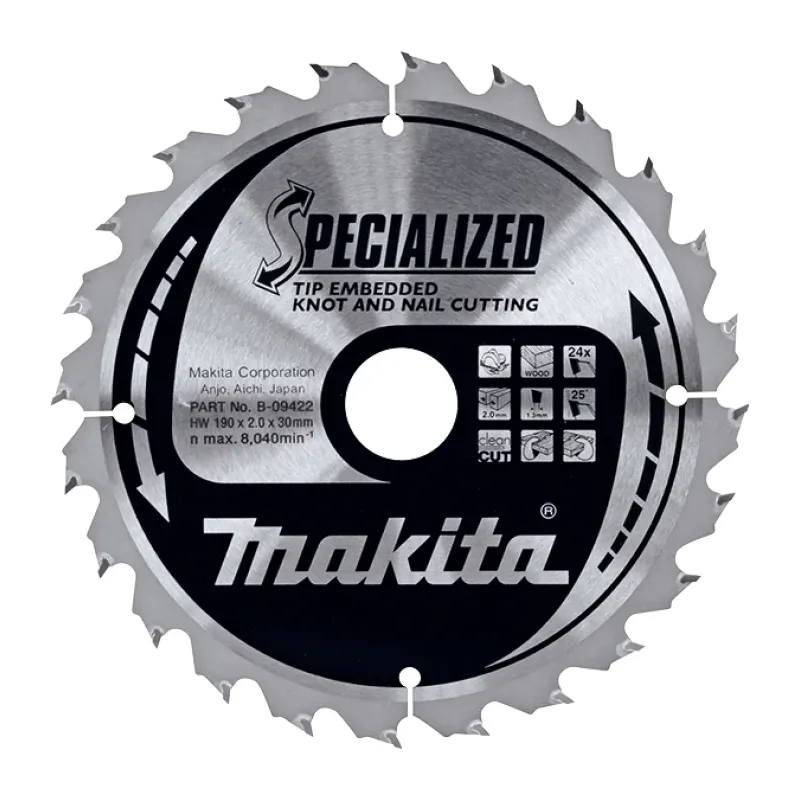 Диск пиляльний по деревині з цвяхами SPECIALIZED 190x30 мм 24T