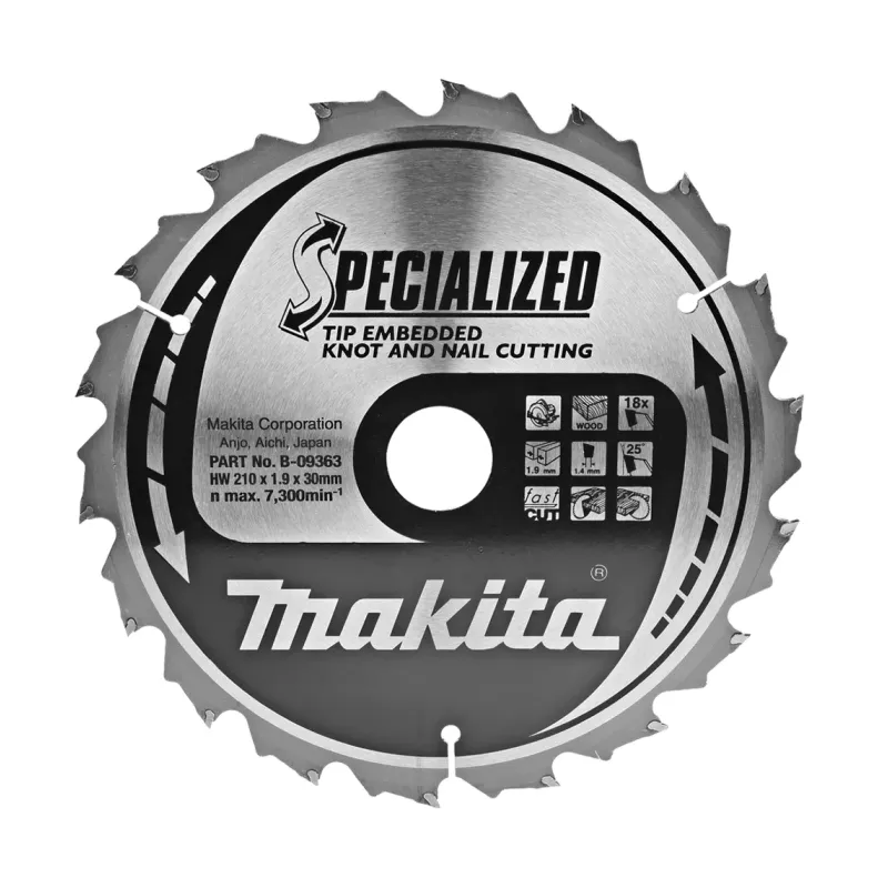 Диск пиляльний по деревині з цвяхами SPECIALIZED 210x30 мм 18T