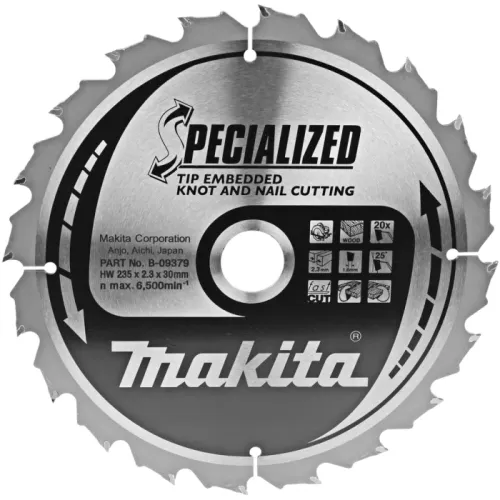 Диск пиляльний по деревині з цвяхами SPECIALIZED 235x30 мм 20T