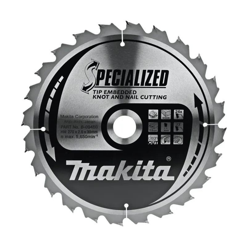 Диск пиляльний по деревині з цвяхами SPECIALIZED 270x30 мм 24T