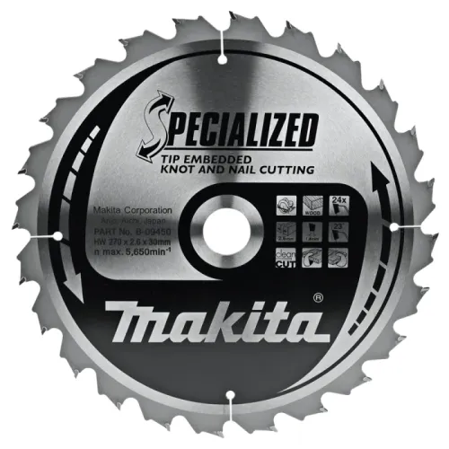 Диск пиляльний по деревині з цвяхами SPECIALIZED 270x30 мм 24T