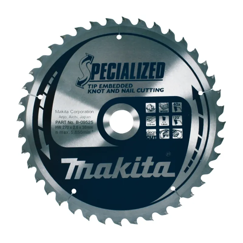 Диск пиляльний по деревині з цвяхами SPECIALIZED 270x30 мм 40T