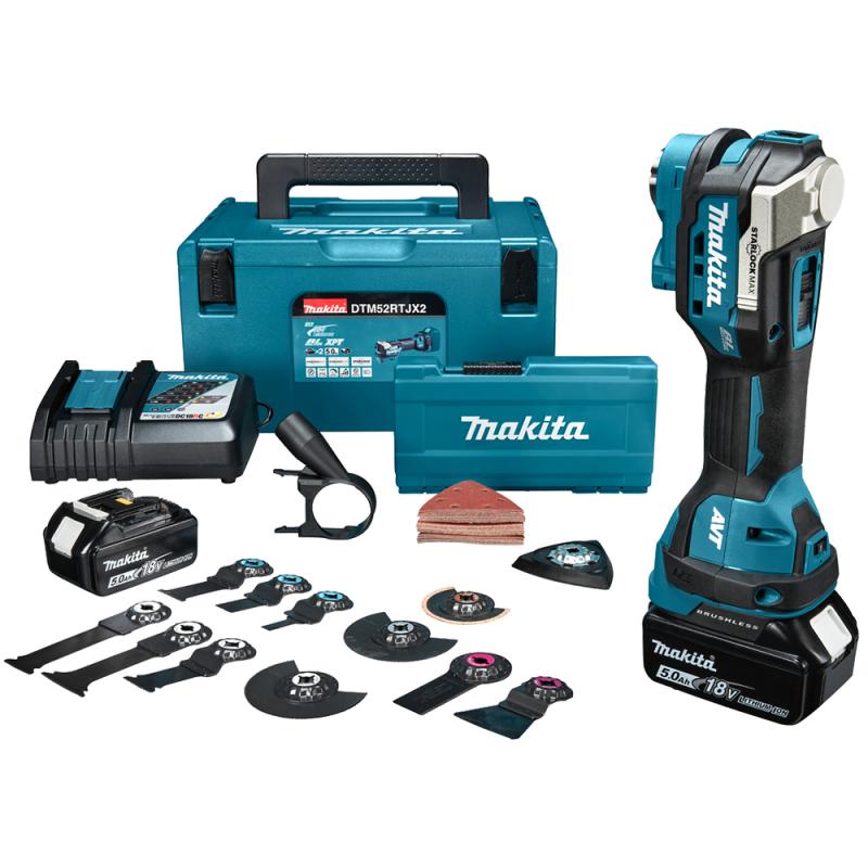 Акумуляторний мультітул (реноватор) Makita DTM52RTJX2 LXT, 18В, 5Аг x 2шт, DC18RC, Makpac