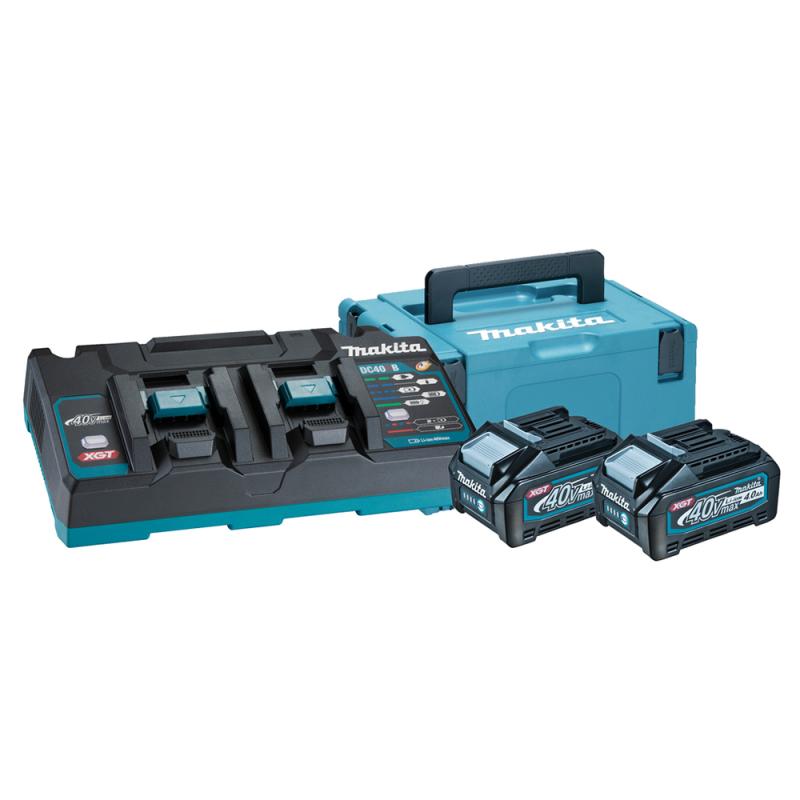 Набір акумуляторів Makita XGT BL4040 (2×4.0Ah) + DC40RB + Makpac