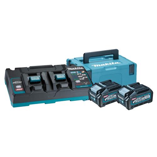 Набір акумуляторів Makita XGT BL4040 (2×4.0Ah) + DC40RB + Makpac